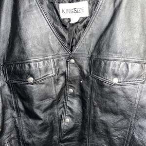 Unik International Men's Black Leather Biker Vest